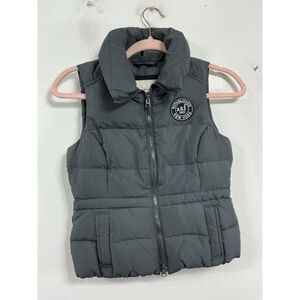 Boys Alborcrombie Kids Quilted Puffer Vest Small Gray Full Zip Mock Neck